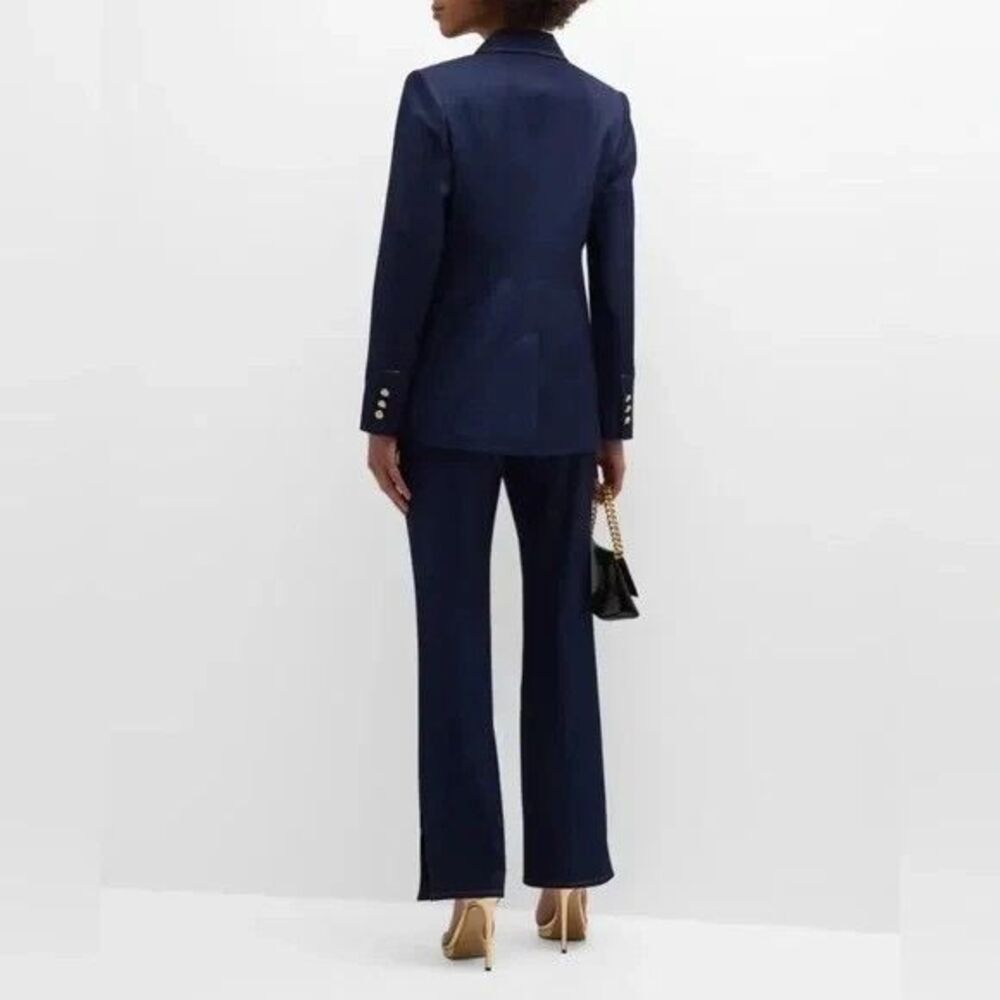 Elie Tahari womens The Gavi Slit Knit Jeans size 2 Midnight Blue 31" inseam $295 - Picture 2 of 16